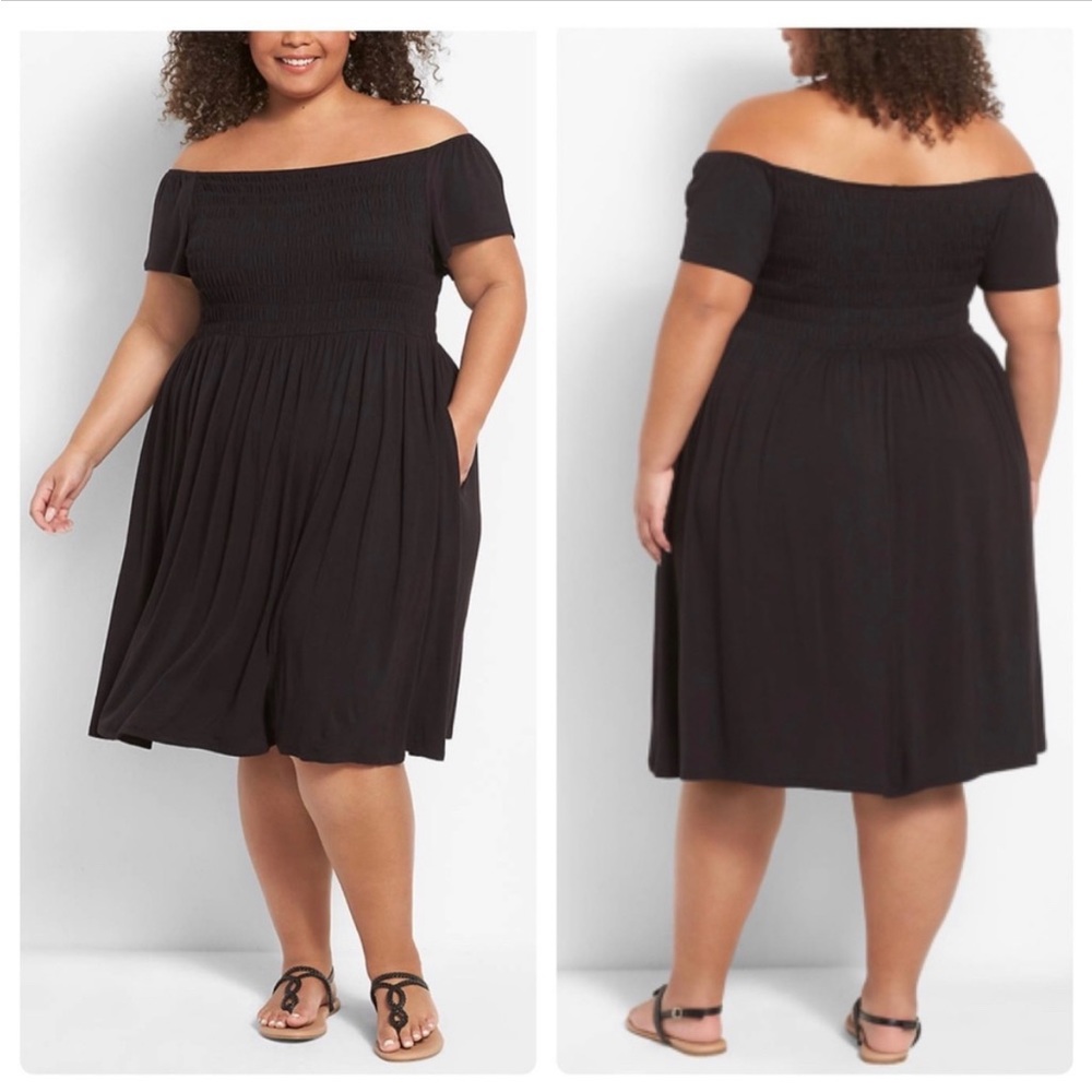 Lane Bryant Black Off the Shoulders Dress